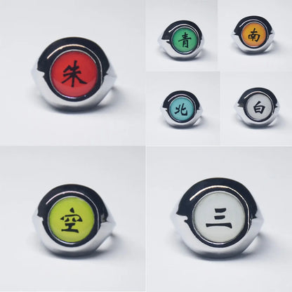 Naruto Alloy Ring Creative Akatsuki Collection Ring Set Naruto Cosplay Prop Unisex Popular Gifts for Anime Fans