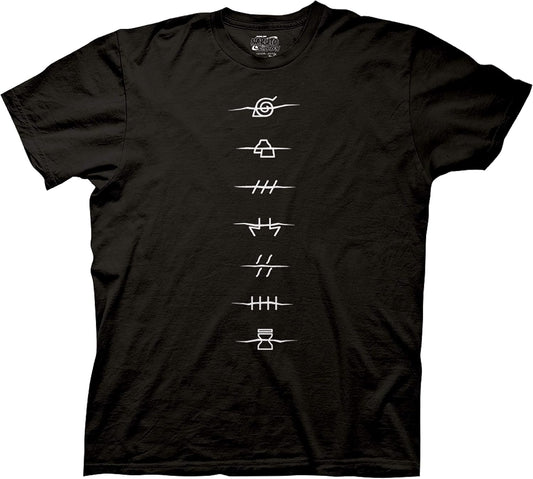 Naruto Shippuden Akatsuki Red Cloud T-Shirt – Anti-Village Symbols | Officially Licensed Men’s Anime Tee by Ripple Junction