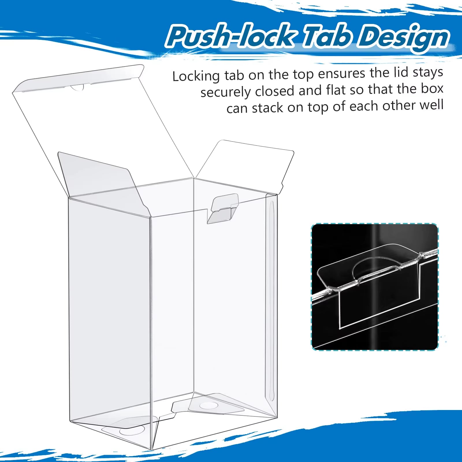 Protectors Case for Funko- 4" Inch Pop Figures,Crystal Clear Protectors,Heavy Duty Display Box W/ Protective Film & Locking Tab