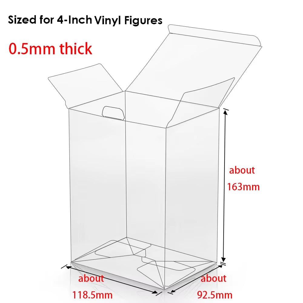 Protectors Case for Funko- 4" Inch Pop Figures,Crystal Clear Protectors,Heavy Duty Display Box W/ Protective Film & Locking Tab